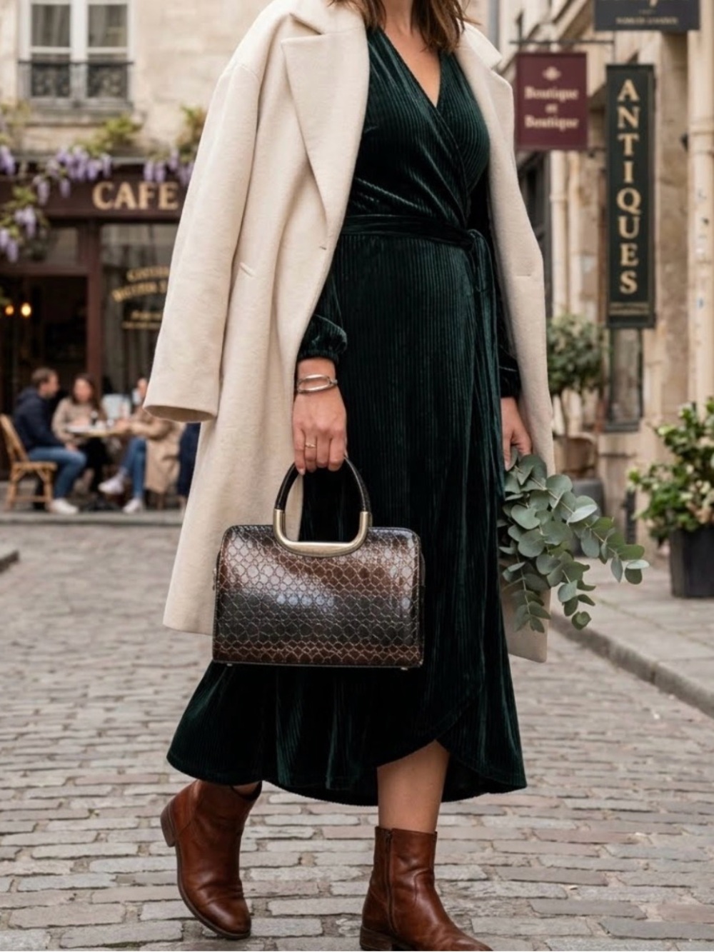Lux Textured Top-Handle Satchel in Brown